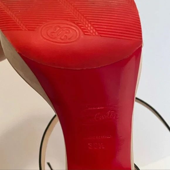 CHRISTIAN LOUBOUTIN suede tricolor platform heel - Picture 5 of 7